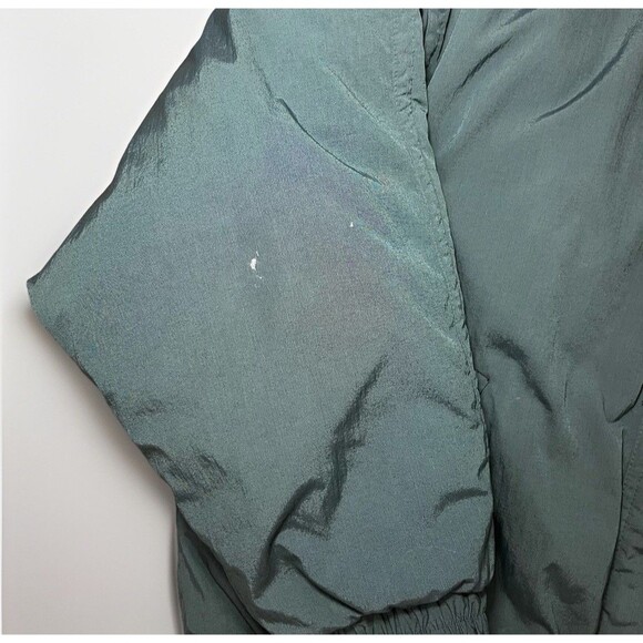 RARE VTG London Fog Puffer Jacket Men’s L 80s 90s Green Aztec Lining Coat - Picture 5 of 11